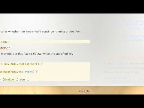 Breaking a while loop in Java using AWTEventListener