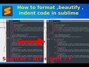 How to format code | beautify code in sublime through shortcut key. Hindi | Learn Sublime 3​