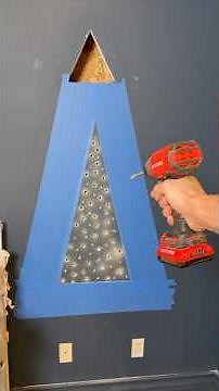 Dad builds light up wall Christmas tree! 🎄