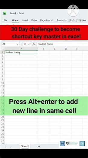 Day 20 - Master Excel Shortcut: ALT + ENTER #excel