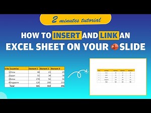 How to insert & link excel to your PowerPoint slide - 2 Minutes tutorial