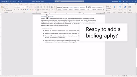 Create a bibliography, citations, and references