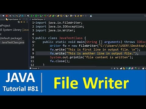 Java Tutorial #81 - Java Writer Class with Examples (FileWriter)