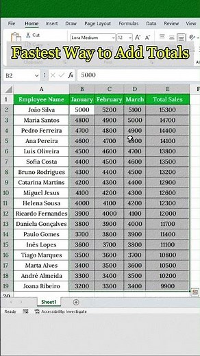 Total Sales in Excel in 2 Seconds! The ALT + = Shortcut You NEED!