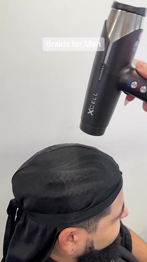 @playbraids aint playing with this braid design 😮‍💨 Her Xcell sealing and locking the style in place 👌 #playbraids #mensbraids #mensbraidstyles #braids #hairbraids #hairbraidstyle #taperfade #skintaper #baldtaper #skintaperfade #gammaxcell #xcelldryer #lightweightdryer #braidsandfadez #braided #braiddesign #braiddesigns