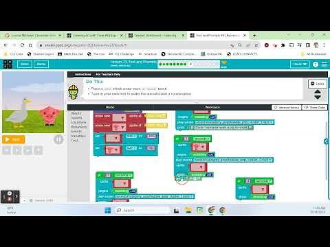 Code.org Express: Lesson 23 - Text and Prompts (23 - 24)