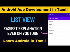 ListView in android in Tamil | ArrayAdapter | Android app development tutorial in tamil