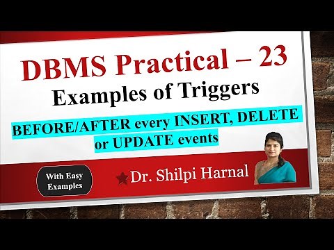 DBMS Practical – 23 | Examples of Triggers | BEFORE/AFTER every INSERT, DELETE or UPDATE events