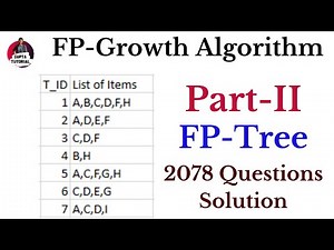 FP-Growth Algorithm | Part-II | FP-Tree | 2078 Questions Solution |