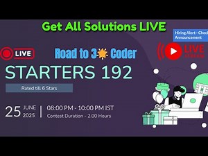 CodeChef Contest 192– All Coding Solutions | 25 June 2025 | Rated for All