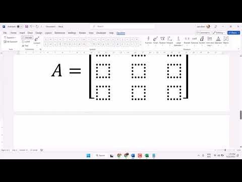 How to create a matrix larger than 3x3 Microsoft Word