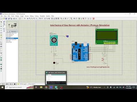 Interfacing of Gas Sensor with Arduino in Proteus