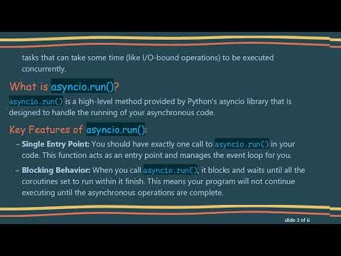 Understanding the Difference Between await and asyncio.run() in Python