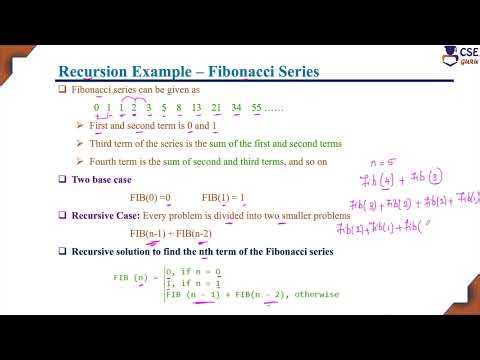 Recursion Example Fibonacci Series | Stack Data Structure | L43 | Data Structures & Application