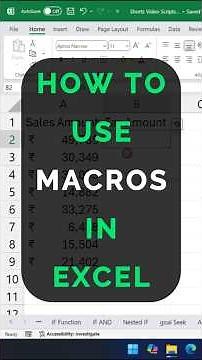 How to use Macros in Excel