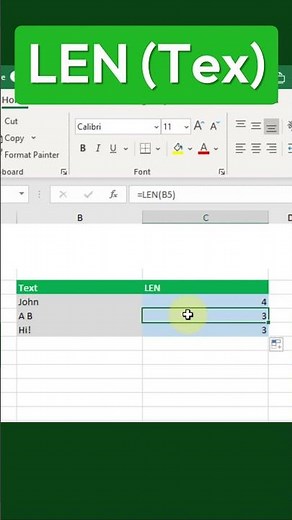 COUNT Characters in Excel with LEN Function Fast!