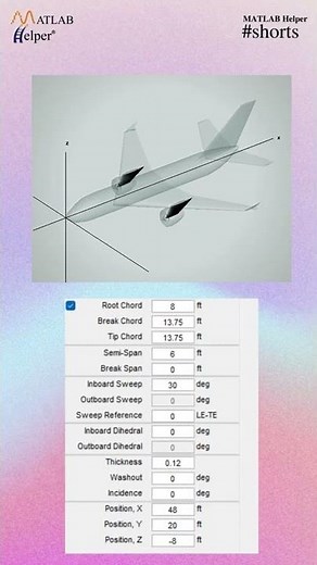 Design your own aircraft in MATLAB and check its performance #Shorts
