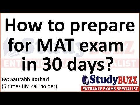 How to prepare for MAT exam in 30 days?