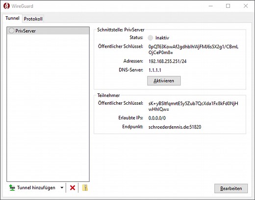 WireGuard VPN unter Windows einrichten, konfigurieren und benutzen