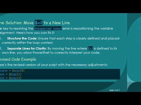 Troubleshooting Unexpected Token Errors in PowerShell Scripts