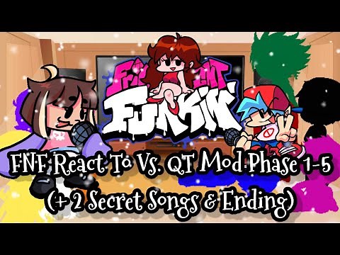 FNF React T Vs. QT Mod Phase 1-5 (+ 2 Secret Songs & Ending)||FRIDAY NIGHT FUNKIN’||ElenaYT.