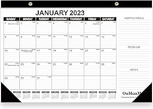 Amazon.com: 2023 Desk Calendar: Monthly Pages 17 x 11-1/2 Inches Runs from January 2023 to June 2024 - 18 Monthly Desktop Calendar with Julian Date, Monthly Goals, To-do List, Notes for Home, School and Office