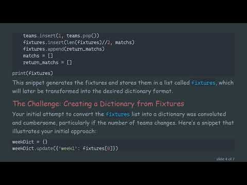 Creating a Round Robin Sports Fixture Generator in Python