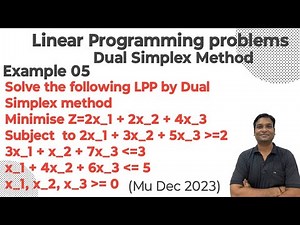 Example 5 Dual simplex method