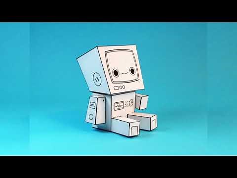 How to Make a Paper Craft Robot - Step by Step, Narrated and With Subtitles