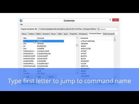 Command Aliases - BricsCAD