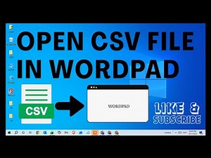 How To Open CSV File In Wordpad | Convert CSV file to Wordpad file in Windows