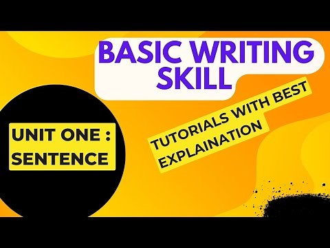 Basic Writing Skill Unit one tutorial