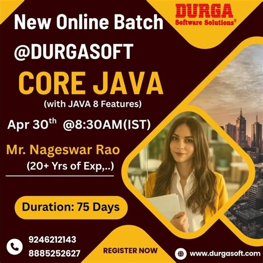 🚀 New Online Batch @ DURGASOFT!