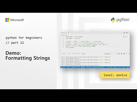Demo: Formatting Strings | Python for Beginners [12 of 44]