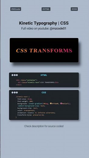 Kinetic Typography CSS Tutorial – Animated Text Effects #cssanimation #csstext #cssshorts