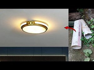 How to Make a Modern Style LED Ceiling Lamp from PVC | DIY Ceiling Light