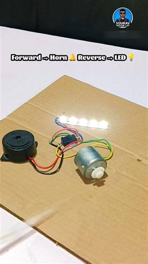 12V Generator Motor Magic 😱 | Reverse Rotation = Light, Forward = Horn 🔔💡