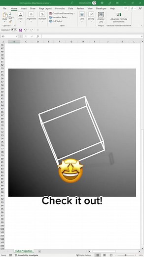 Create Animated 3D Cube in Excel with Standard Tools