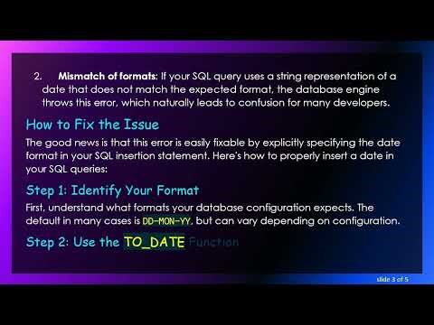 Understanding the literal does not match format string Error in SQL Queries