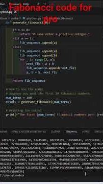 Fibonacci Sequence in Python | Real Analysis Concept Explained | Generator Function#shortvideo