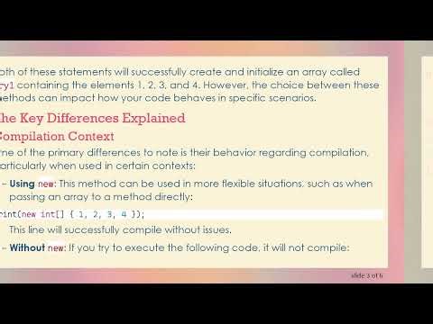 Understanding the New Keyword: Creating Arrays in Java