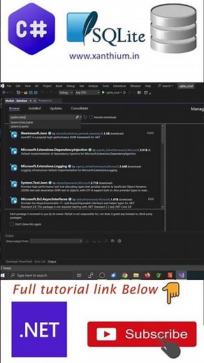 installing System.Data.SQlite Library using NuGet Package Manager for SQLite Programming #sqlite