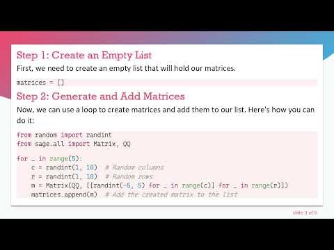 How to Add Matrices to a List in Python