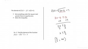 Finding the Domain of an Advanced Square Root Function | Algebra | Study.com