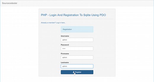 Creating a Login and Registration form in PHP and SQLite using PDO