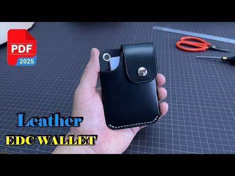 Making of a leather EDC Wallet 💶💳 DIY #Wallet + PDF Pattern
