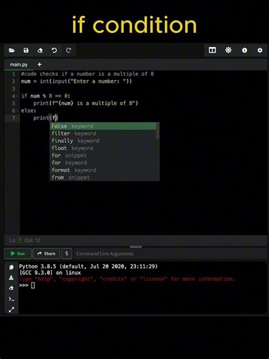 Simple python if condition #coding #programming #python