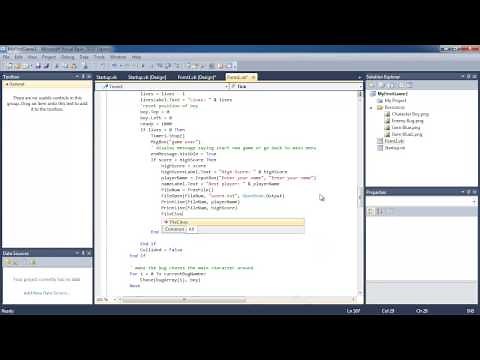 Games programming with visual basic lesson 11 - high score saved to text file