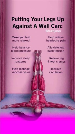 “Five minutes of this = instant relief for tired legs.” #healthylifestyle #healthtips #nutritiontips