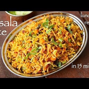 masala rice recipe - lunch box recipe | vegetable spiced rice | spiced rice with leftover rice